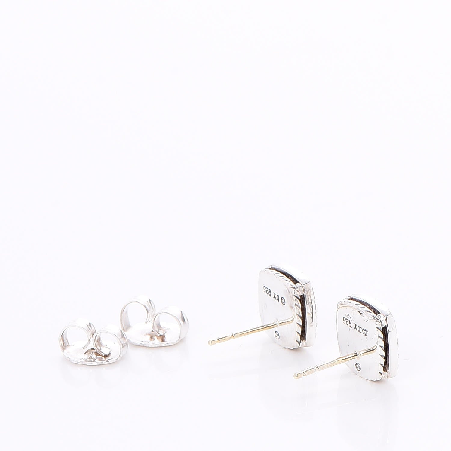 David Yurman Sterling Silver Diamond 7mm Pave Albion Earrings 3 of 4