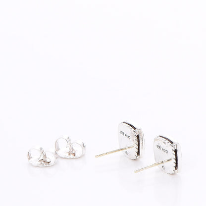 David Yurman Sterling Silver Diamond 7mm Pave Albion Earrings 3 of 4