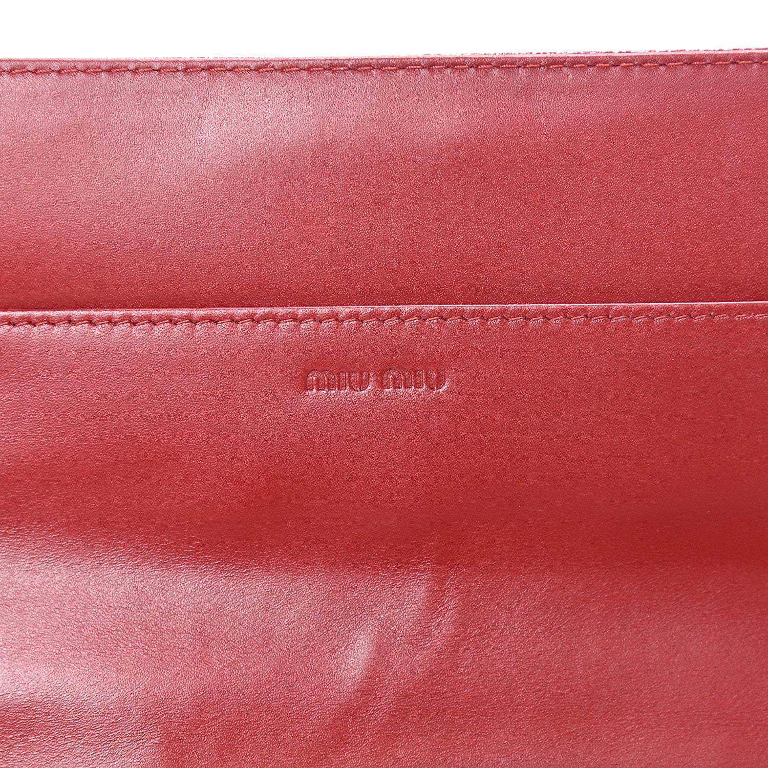 Miu Miu Embossed Crocodile Lux Continental Wallet Rubino 5 of 13