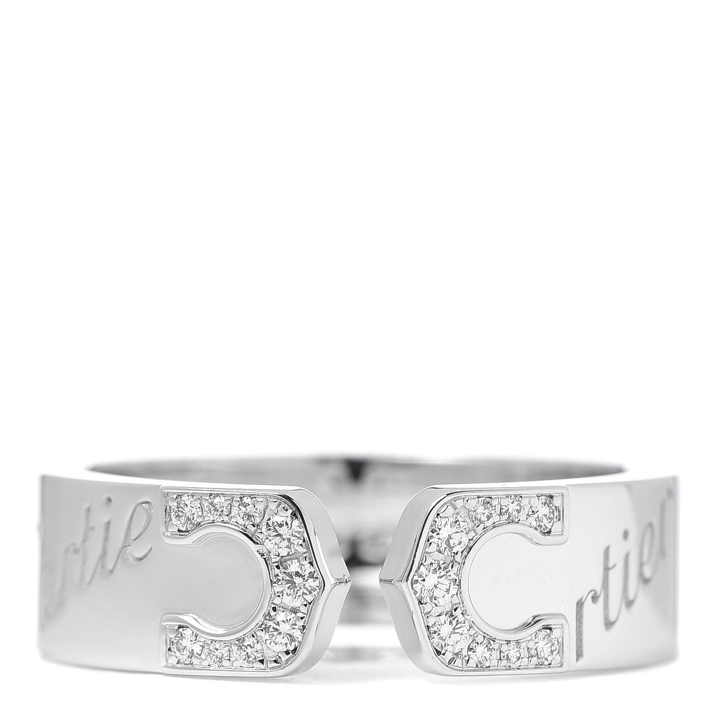 18K White Gold Diamond 6mm C De Ring 55 7.25