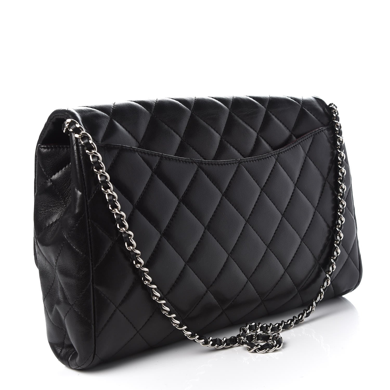 Chanel Lambskin Quilted Clutch With Chain Flap Black 3 of 8