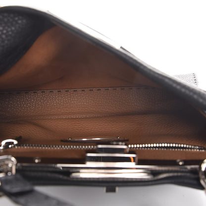 Fendi Cuoio Romano Selleria Bi-Color Medium Peekaboo Iconic Satchel Black Mou 7 of 9
