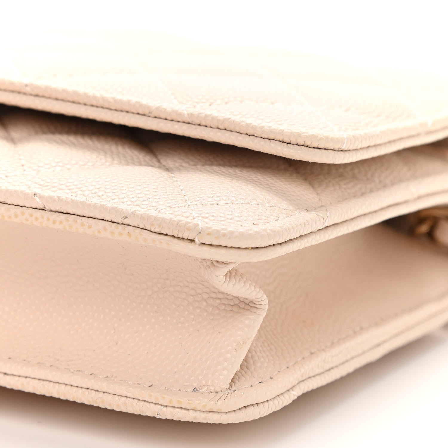 Chanel Caviar Quilted Wallet On Chain WOC Light Beige 10 of 11