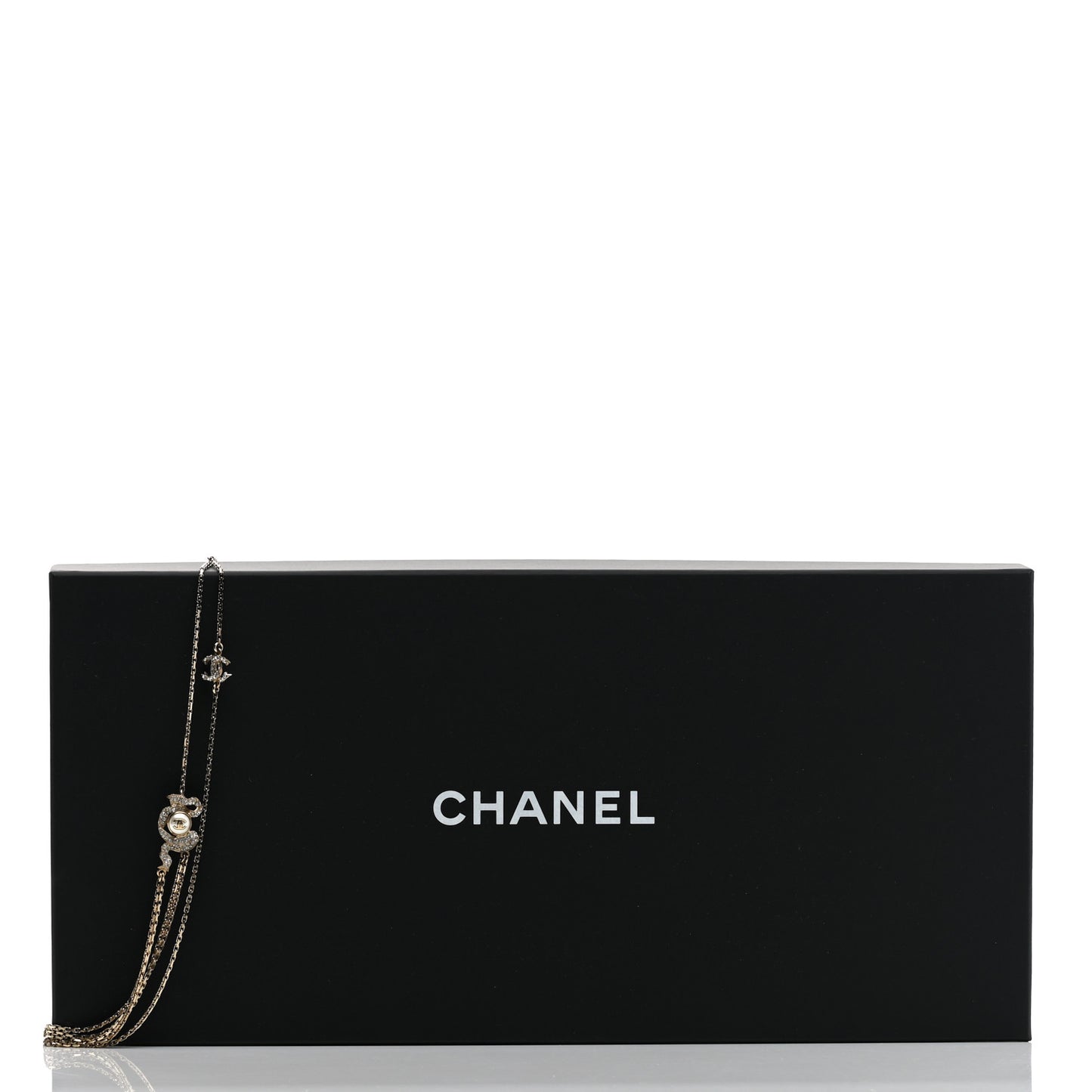 Crystal Pearl CC Long Multistrand Necklace Light Gold