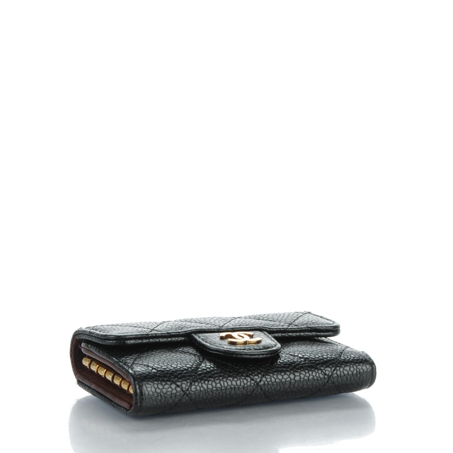 Caviar Quilted 6 Key Holder Black