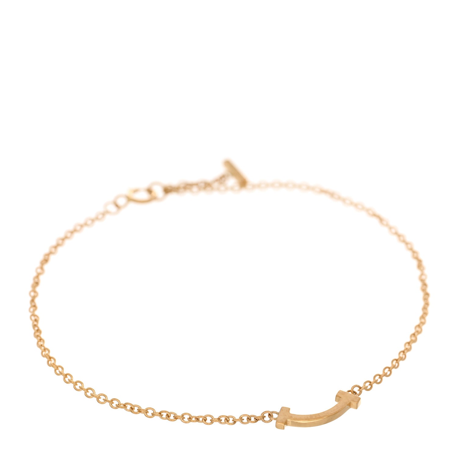 Tiffany 18K Yellow Gold Mini T Smile Bracelet 1 of 3