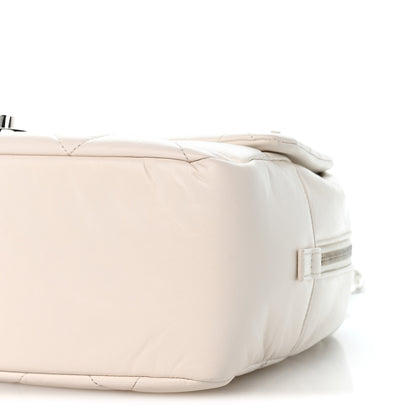 Chanel Aged Calfskin Quilted Small Express Bowling Bag White 9 of 12