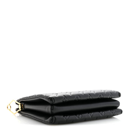 Louis Vuitton Lambskin Embossed Monogram Coussin PM Black 4 of 10