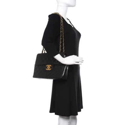 Chanel Lambskin Quilted Jumbo Single Flap Black 2 of 11