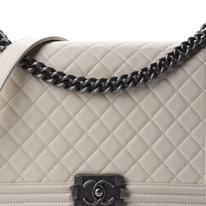 Chanel Caviar Quilted New Medium Boy Flap White 12 of 13
