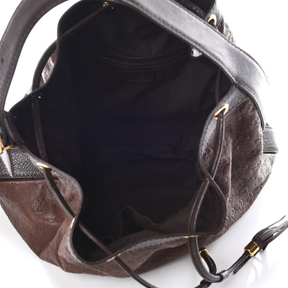 Gucci Guccissima Medium Interlocking Icon Shoulder Bag Dark Brown 6 of 13