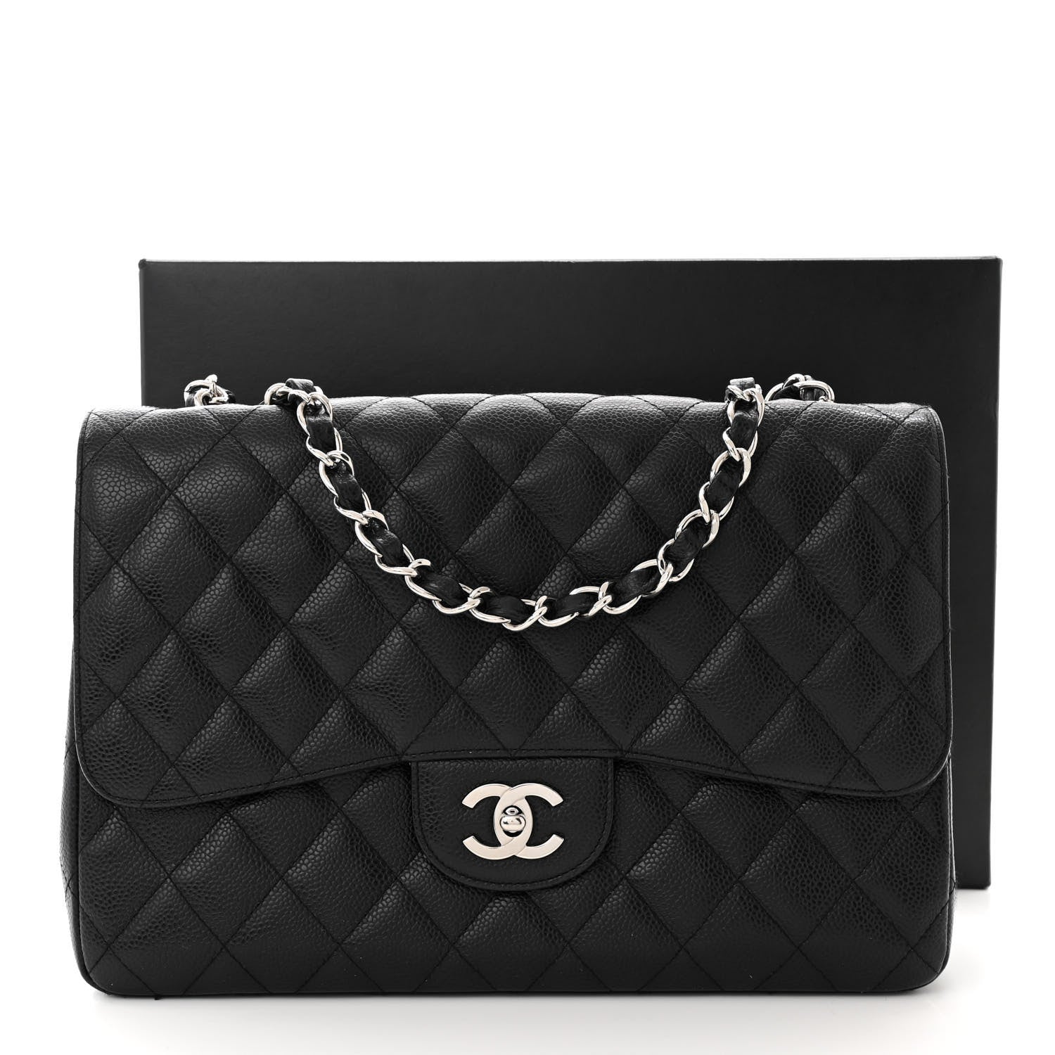 Chanel Caviar Quilted Jumbo Single Flap Black 10 of 10