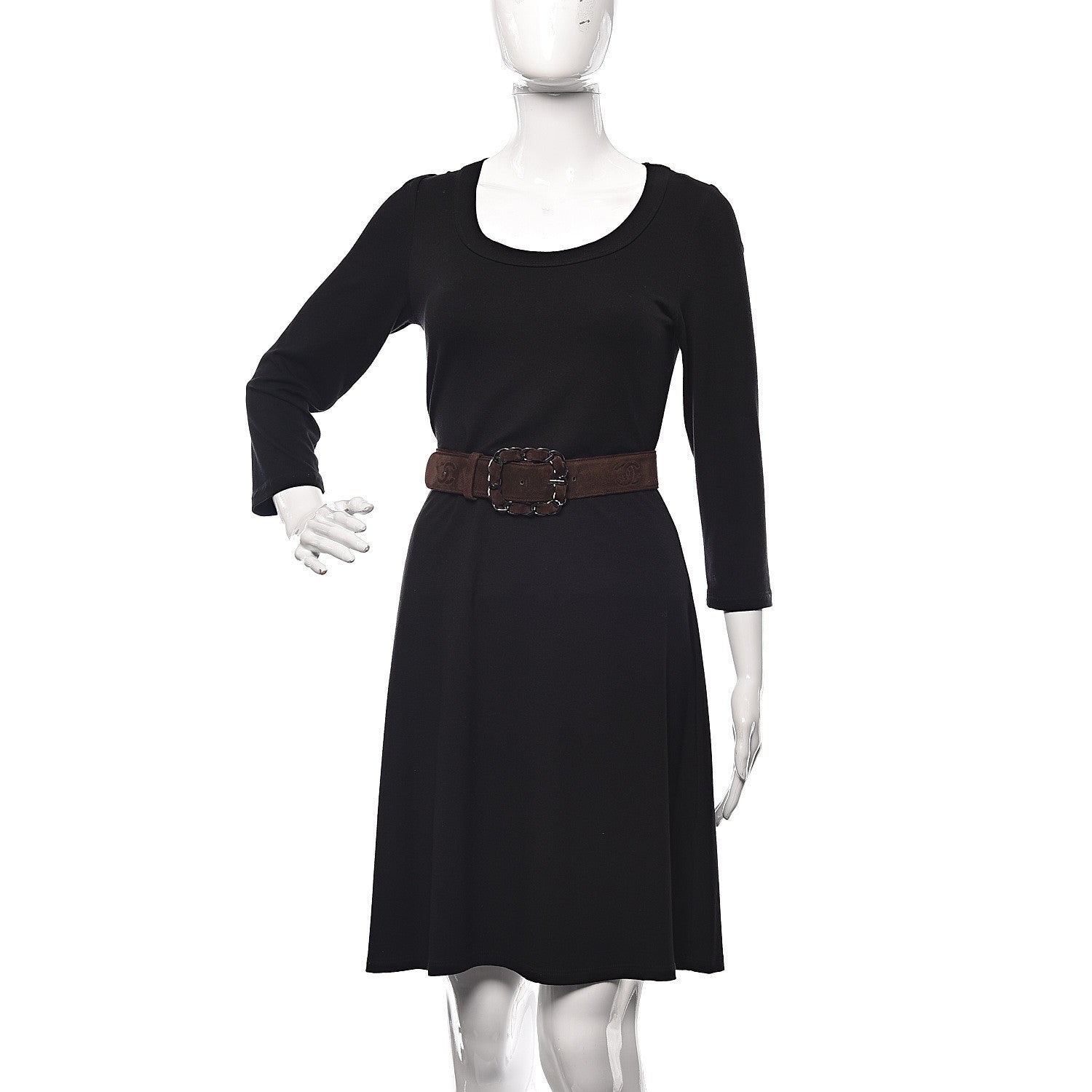 Chanel Suede CC Belt 75 30 Dark Brown 2 of 8