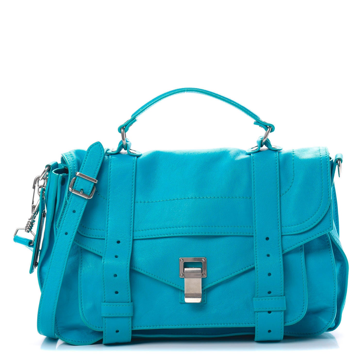 Proenza Schouler Lambskin Medium PS1 Satchel Turquoise 1 of 13