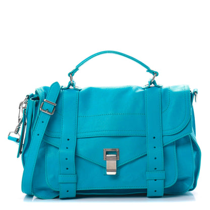 Proenza Schouler Lambskin Medium PS1 Satchel Turquoise 1 of 13