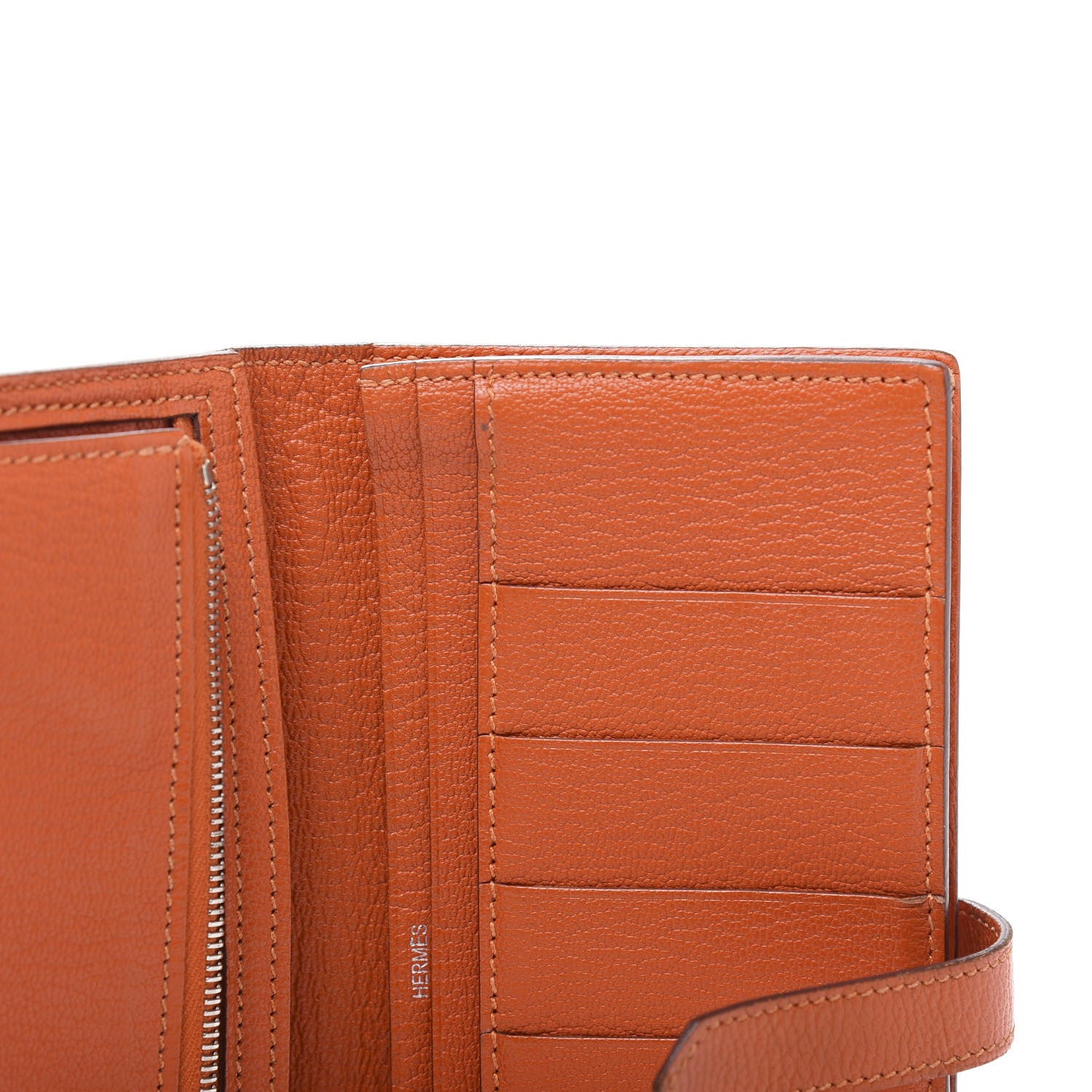 Hermes Chevre Mysore Bearn Gusset Wallet Feu 8 of 13