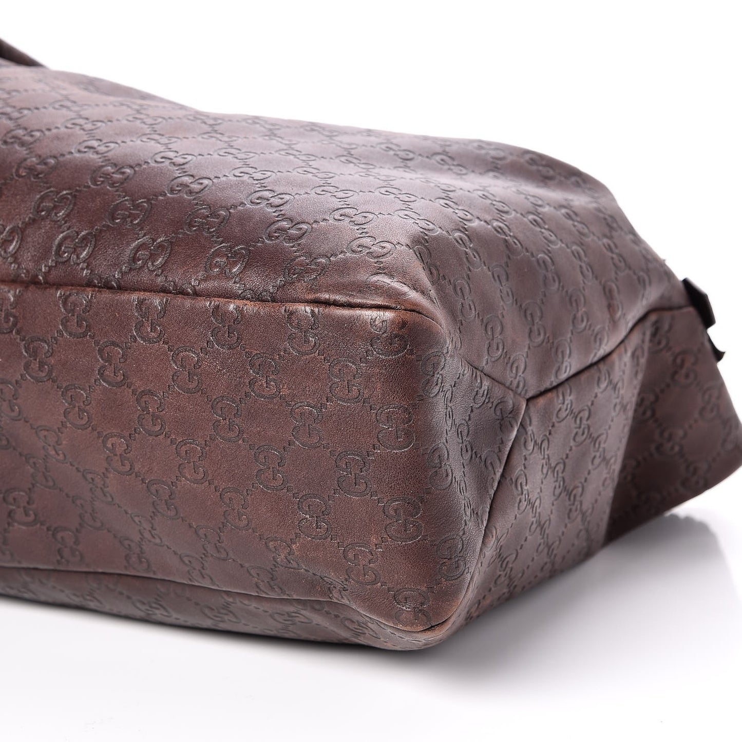 Guccissima Large Horsebit Chain Hobo Chocolate