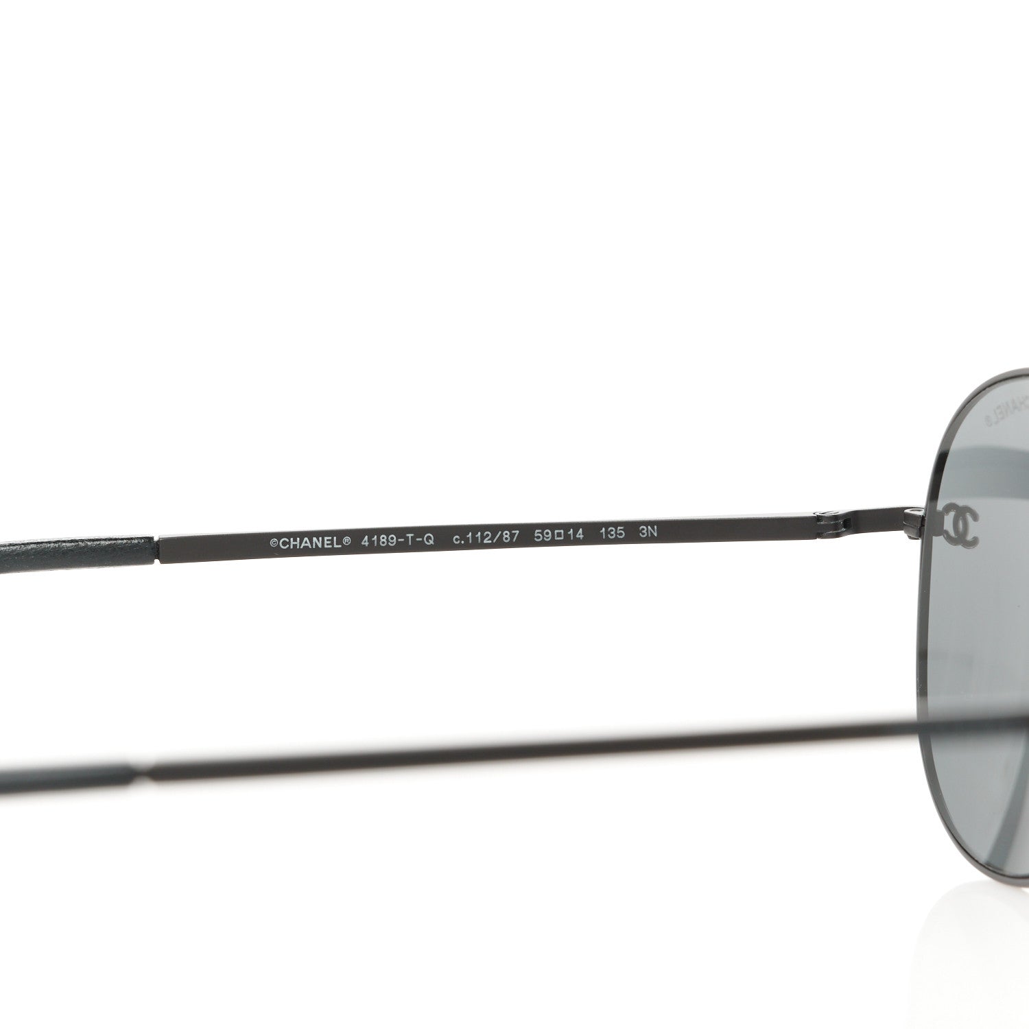 Chanel Aviator CC Sunglasses 4189-T-Q Black 5 of 8
