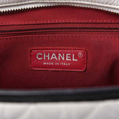 Chanel Aged Calfskin Quilted Medium Gabrielle Hobo Black White 8 of 10