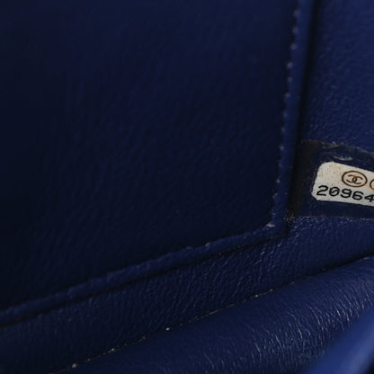 Chanel Lambskin Chevron Quilted Mini Rectangular Flap Blue 7 of 9
