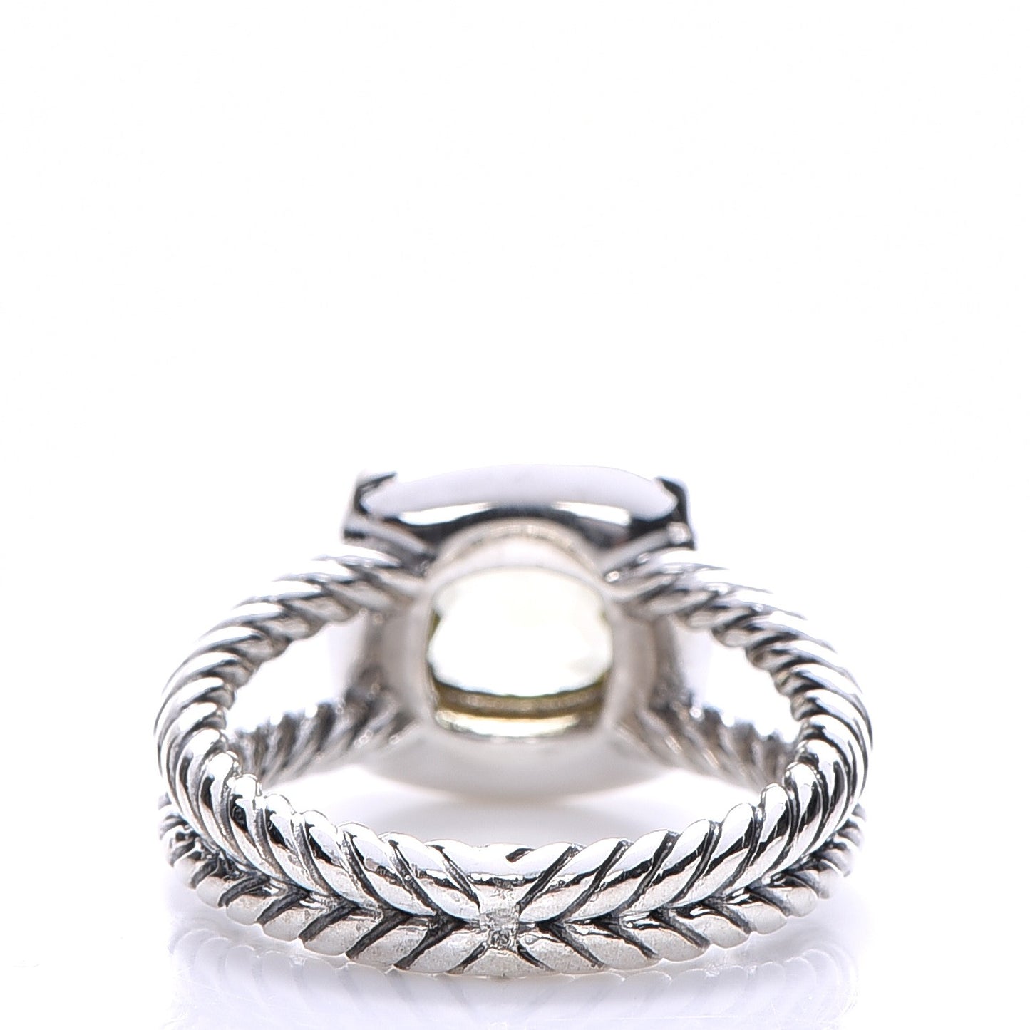 Sterling Silver Diamond Prasiolite 7mm Petite Albion Ring 50 5.25
