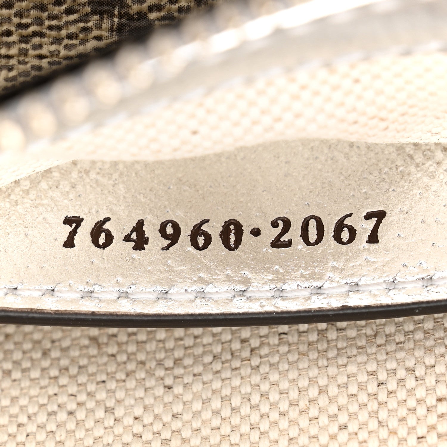 Gucci GG Supreme Monogram Lame Textured Dollar Calfskin Mini Ophidia Chain Bag Beige Ebony Silver 7 of 11