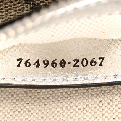 Gucci GG Supreme Monogram Lame Textured Dollar Calfskin Mini Ophidia Chain Bag Beige Ebony Silver 7 of 11