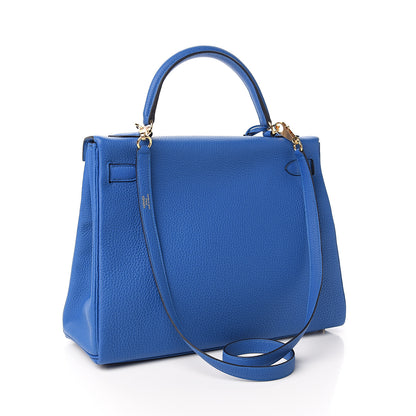 Hermes Togo Kelly Retourne 32 Bleu Zellige 2 of 7