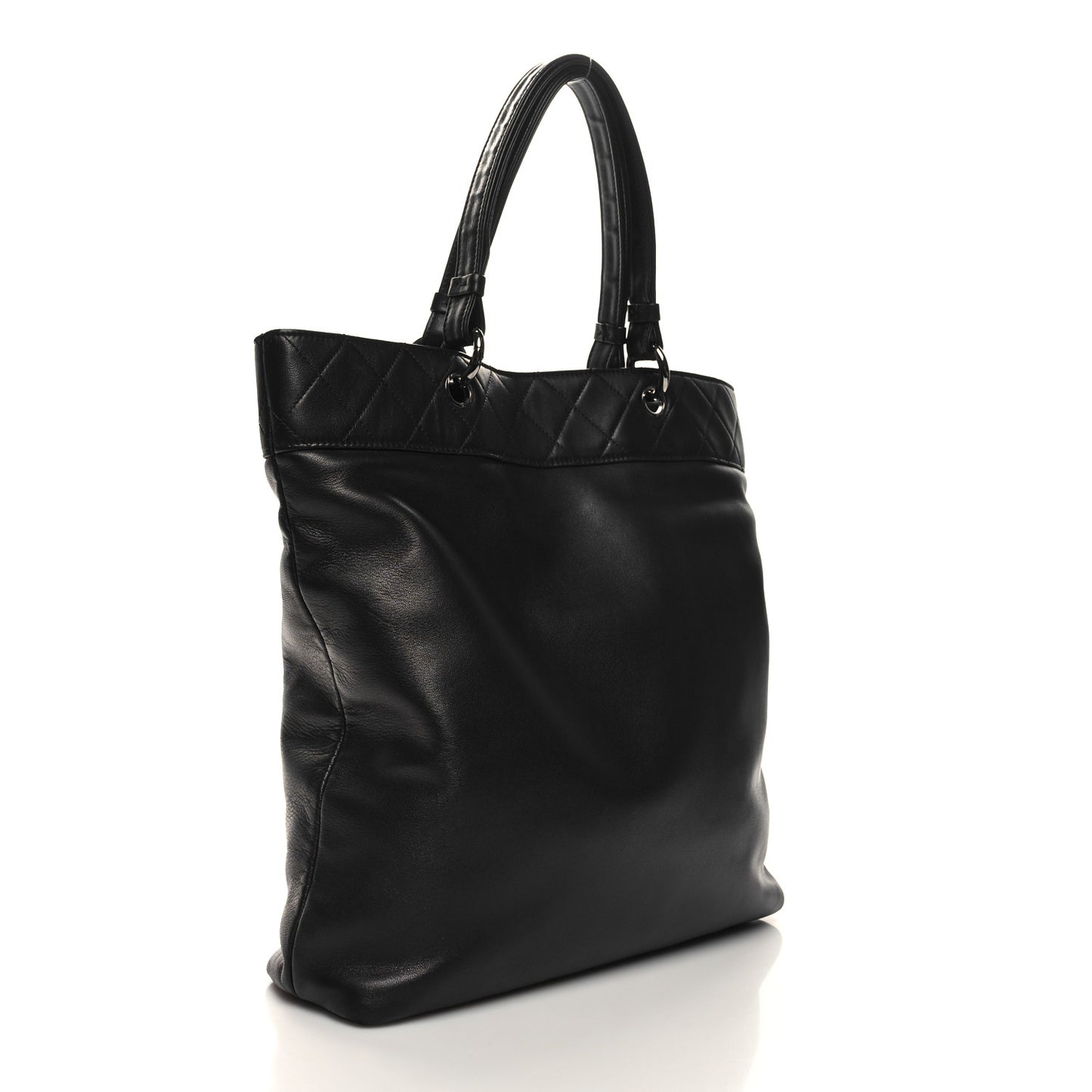 Lambskin Rock And Cabaret Chain Fringe Tote Black