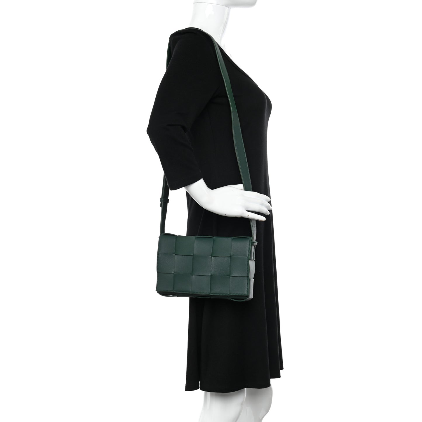 Lambskin Maxi Intrecciato Cassette Crossbody Bag Raintree Green