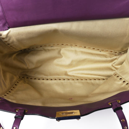Valentino Garavani Vitello Medium Rockstud Tote Grape 5 of 10