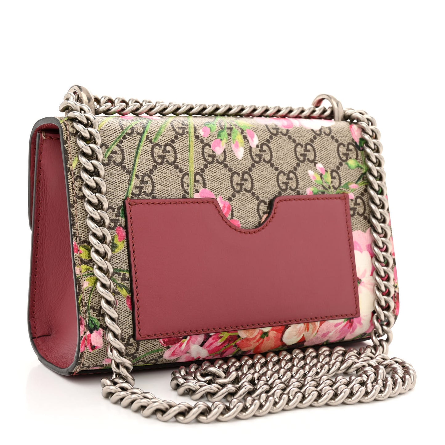 GG Supreme Monogram Blooms Small Padlock Shoulder Bag Beige Multicolor Dry Rose