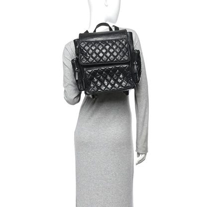 Chanel Grained Calfskin Quilted Large Casual Rock Backpack Black 2 of 10