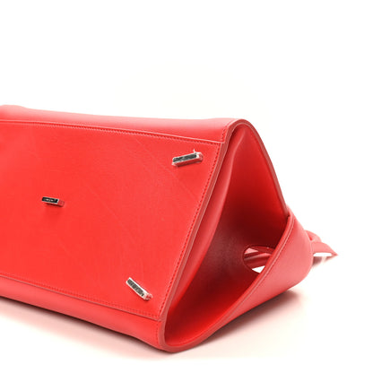 Salvatore Ferragamo Natural Grain Calfskin Medium Hug Bag Flame Red 9 of 9