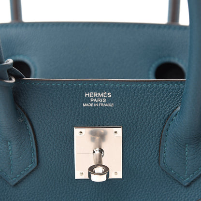 Hermes Taurillon Maurice Birkin Verso 30 Vert Bosphore Bleu Ocean 8 of 10