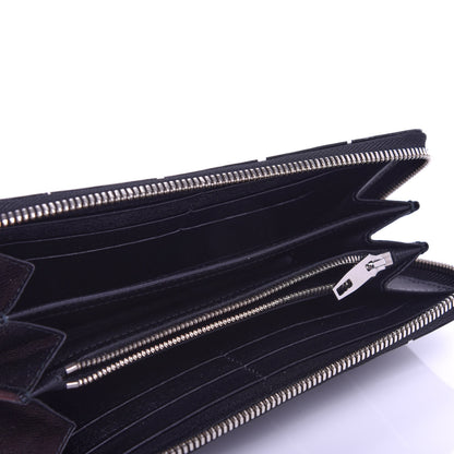 Balenciaga Saffiano Square Check Continental Zip Around Wallet Black White 5 of 6