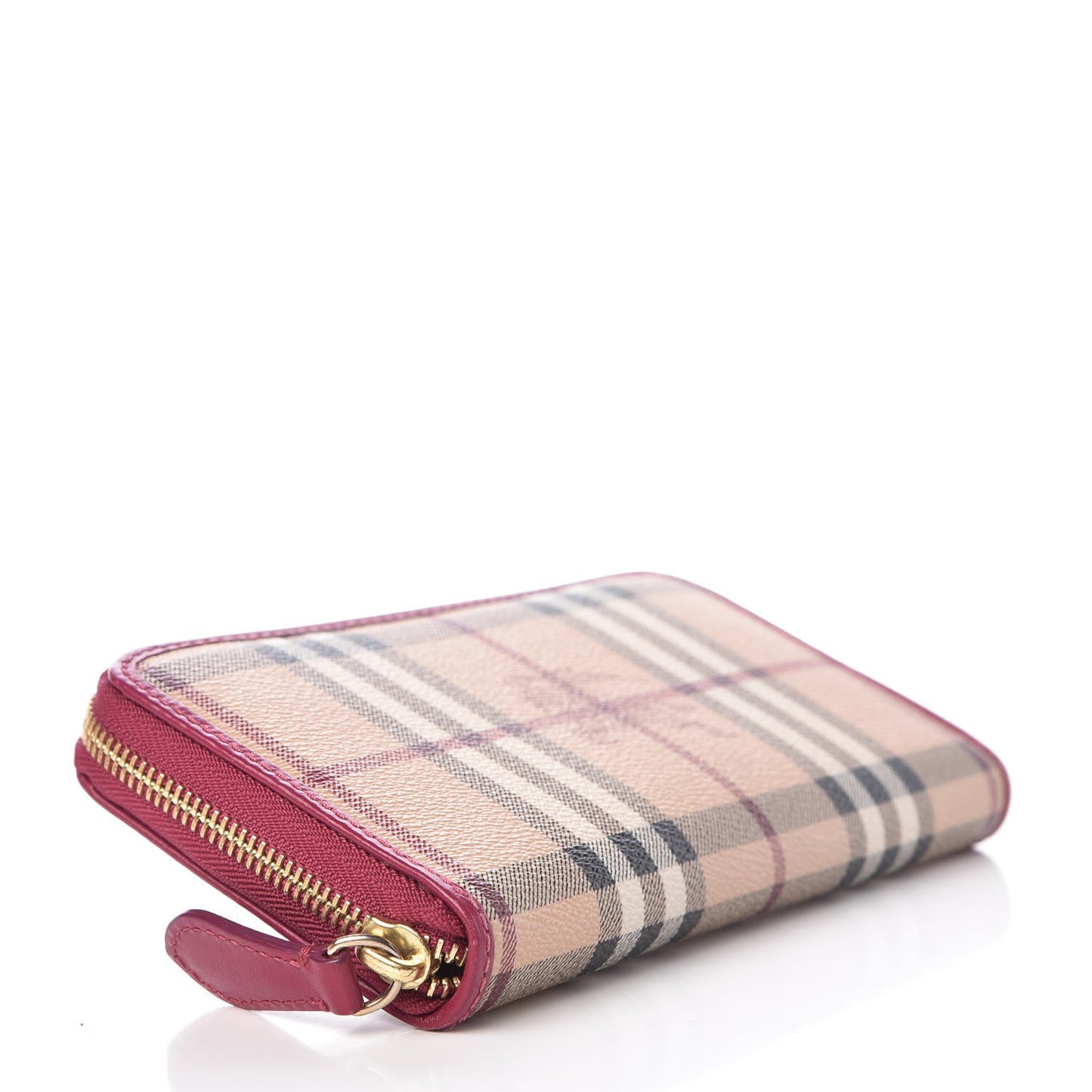 Haymarket Check Large Ziggy Zip Around Wallet Bright Rhubarb Pink