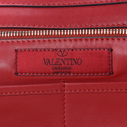 Valentino Garavani Vitello Colorblock Medium Rockstud Tote Deep Rose Clover Grey Scarlet 6 of 16