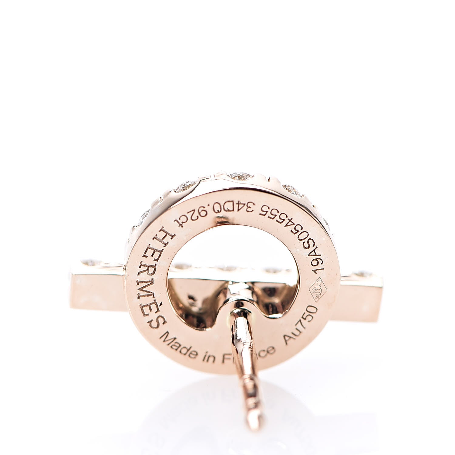 Hermes 18K Rose Gold Diamond Finesse Earrings 4 of 5