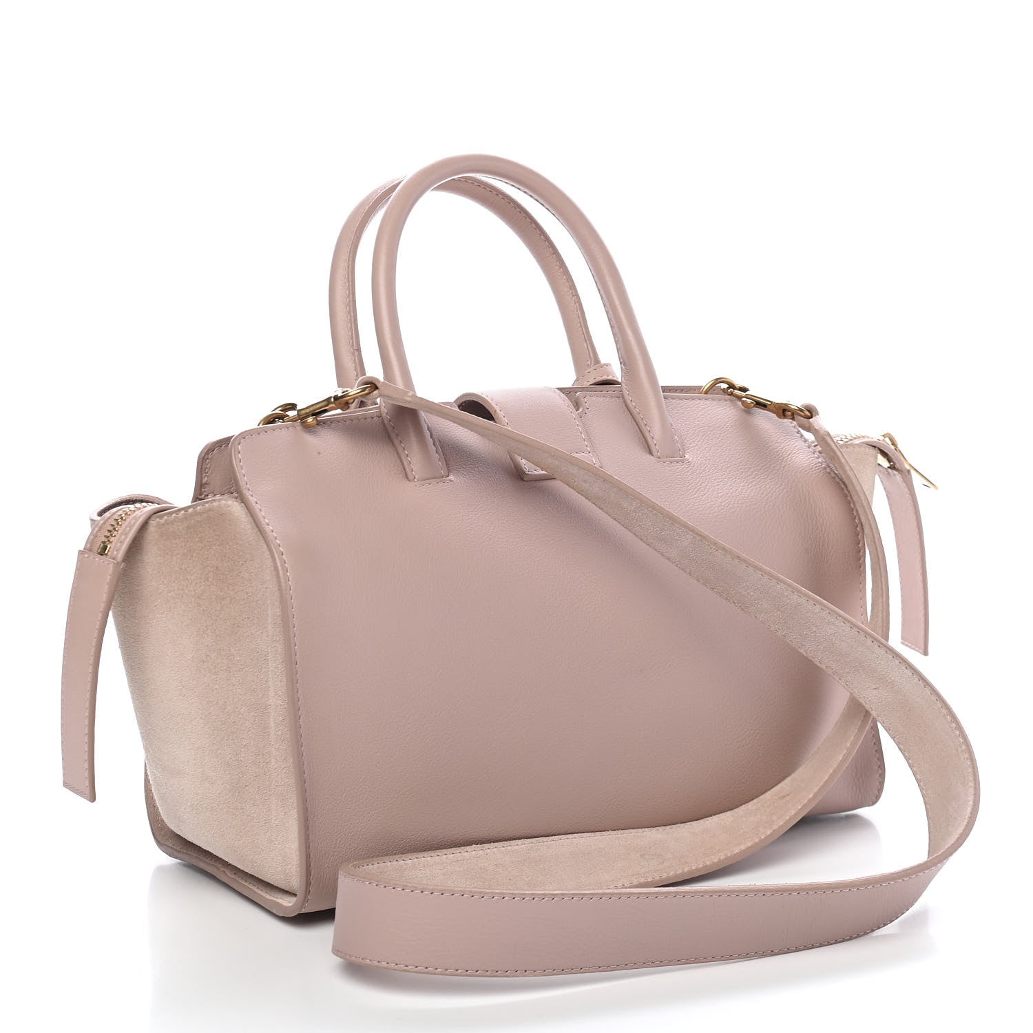 Saint Laurent Calfskin Suede Baby Monogram Downtown Cabas Light Pink 2 of 13