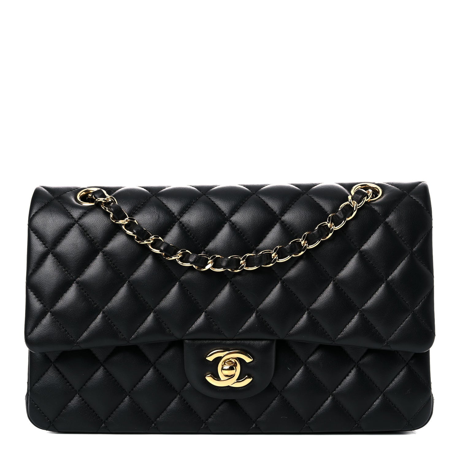 Chanel Lambskin Quilted Medium Double Flap Black 1 of 13