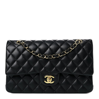 Chanel Lambskin Quilted Medium Double Flap Black 1 of 13