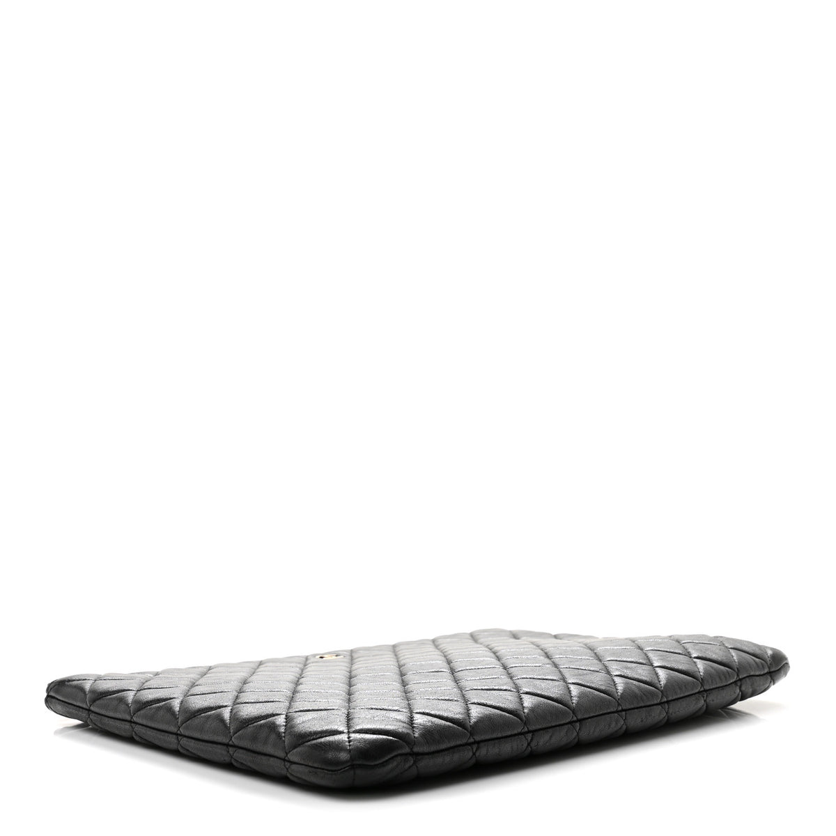 Chanel Lambskin Quilted Large Cosmetic Case Black 4 of 7