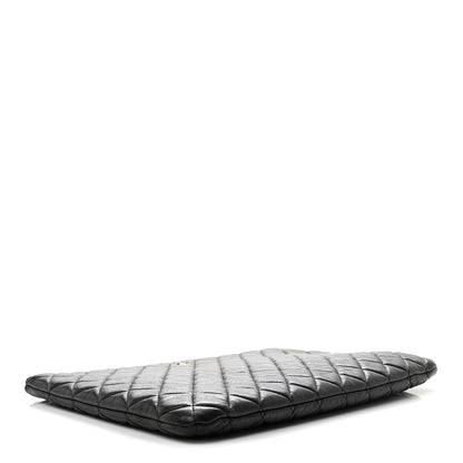 Chanel Lambskin Quilted Large Cosmetic Case Black 4 of 7