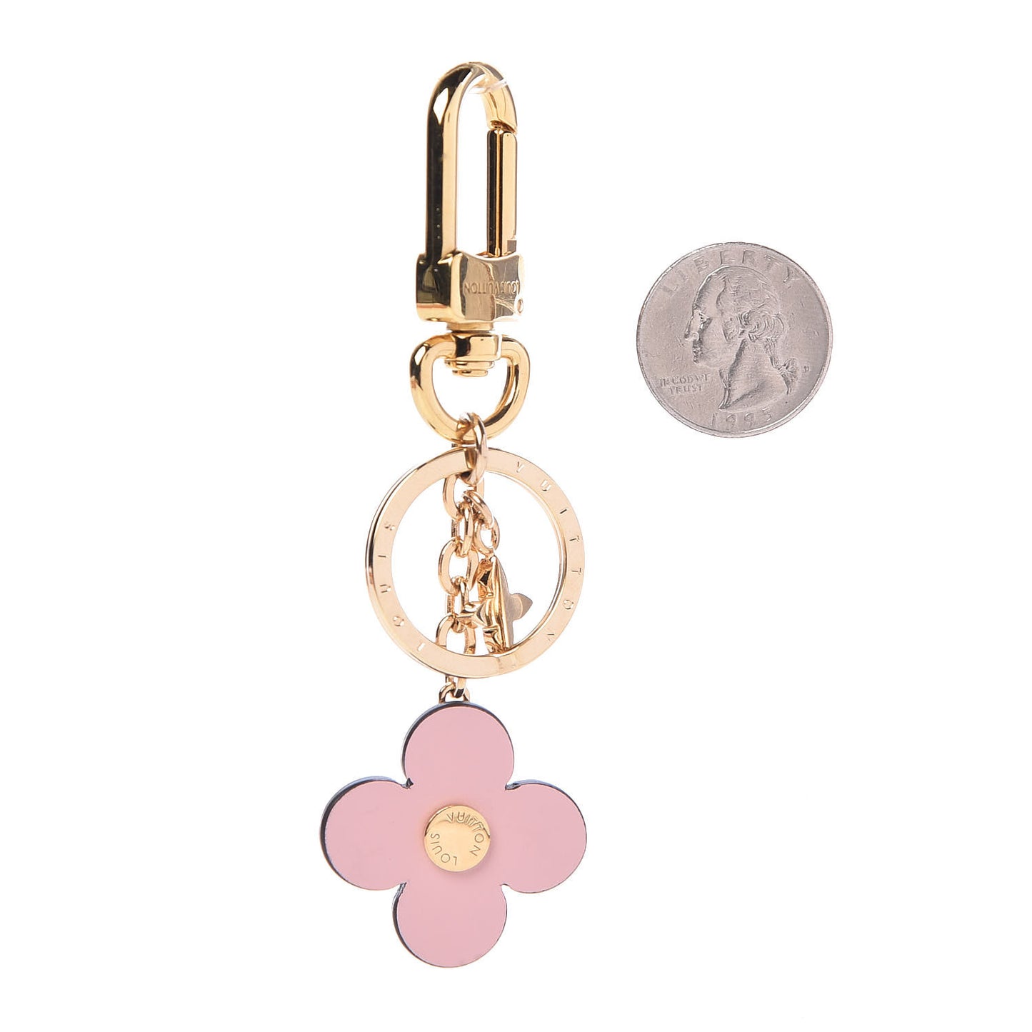 Monogram Blooming Flowers BB Bag Charm Key Holder Pink
