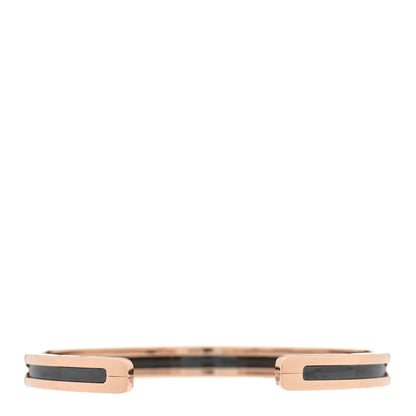 Bulgari 18K Rose Gold Black Ceramic B.Zero1 Cuff Bracelet M 2 of 3