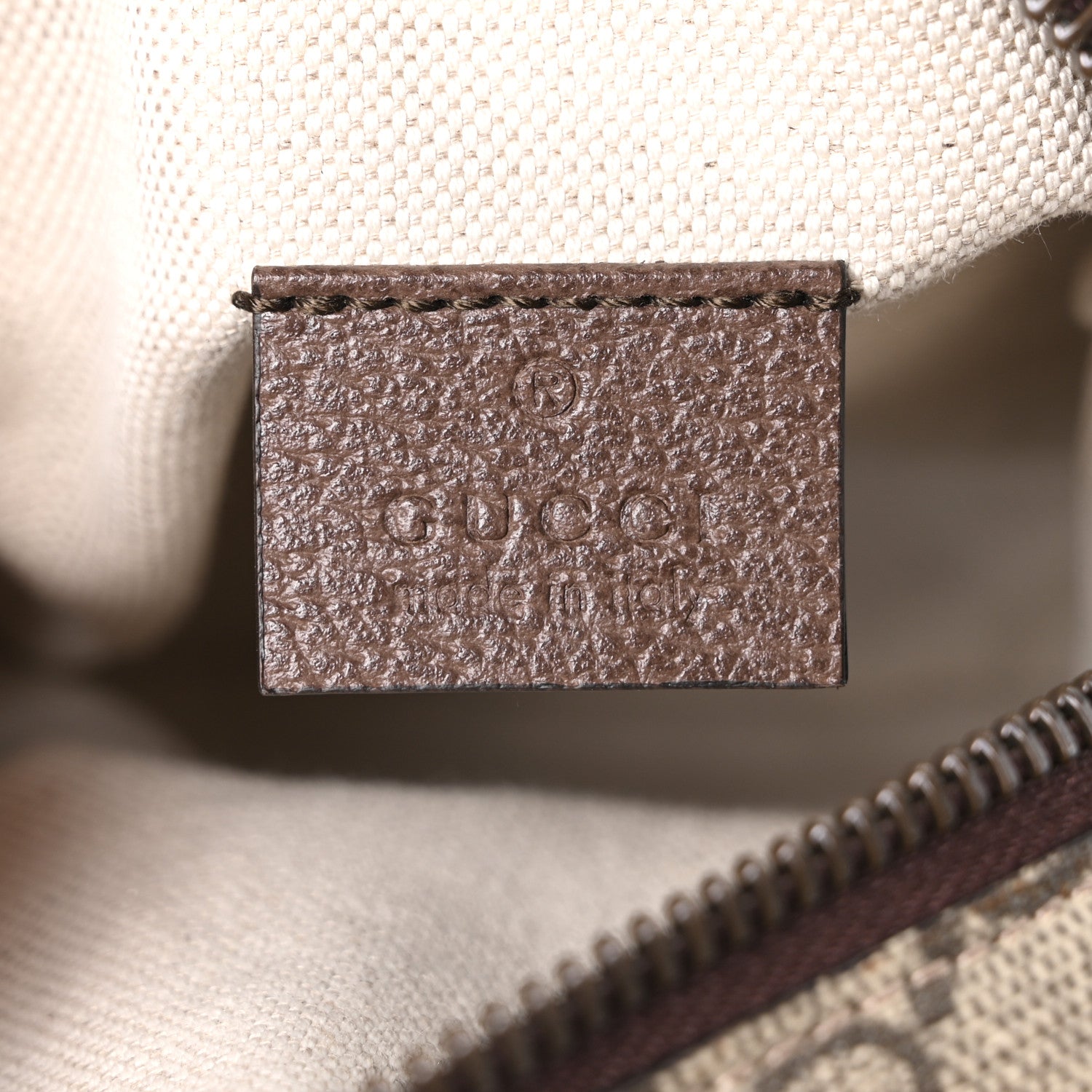 Gucci GG Supreme Monogram Mini Neo Vintage Double Zip Messenger Bag Beige New Acero Crop 6 of 10