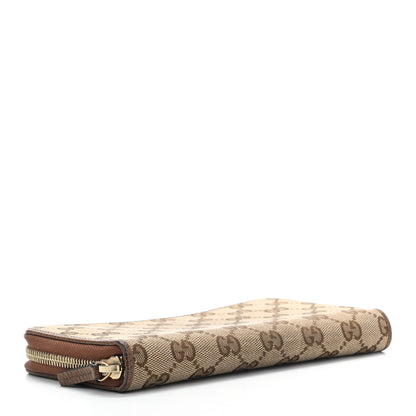Gucci Monogram Dollar Calfskin Zip Around Wallet Beige Ebony Tabacco 4 of 10