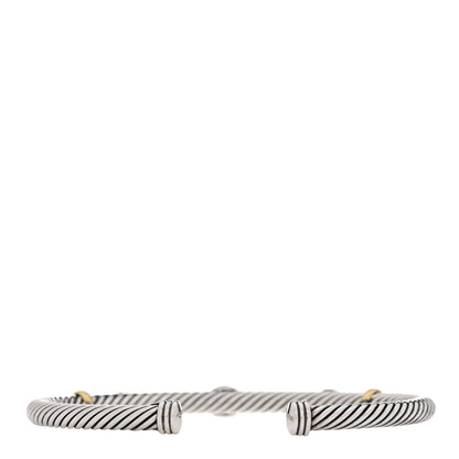 David Yurman Sterling Silver 18K Yellow Gold Black Onyx Ruby 4mm Renaissance Station Bracelet 2 of 3