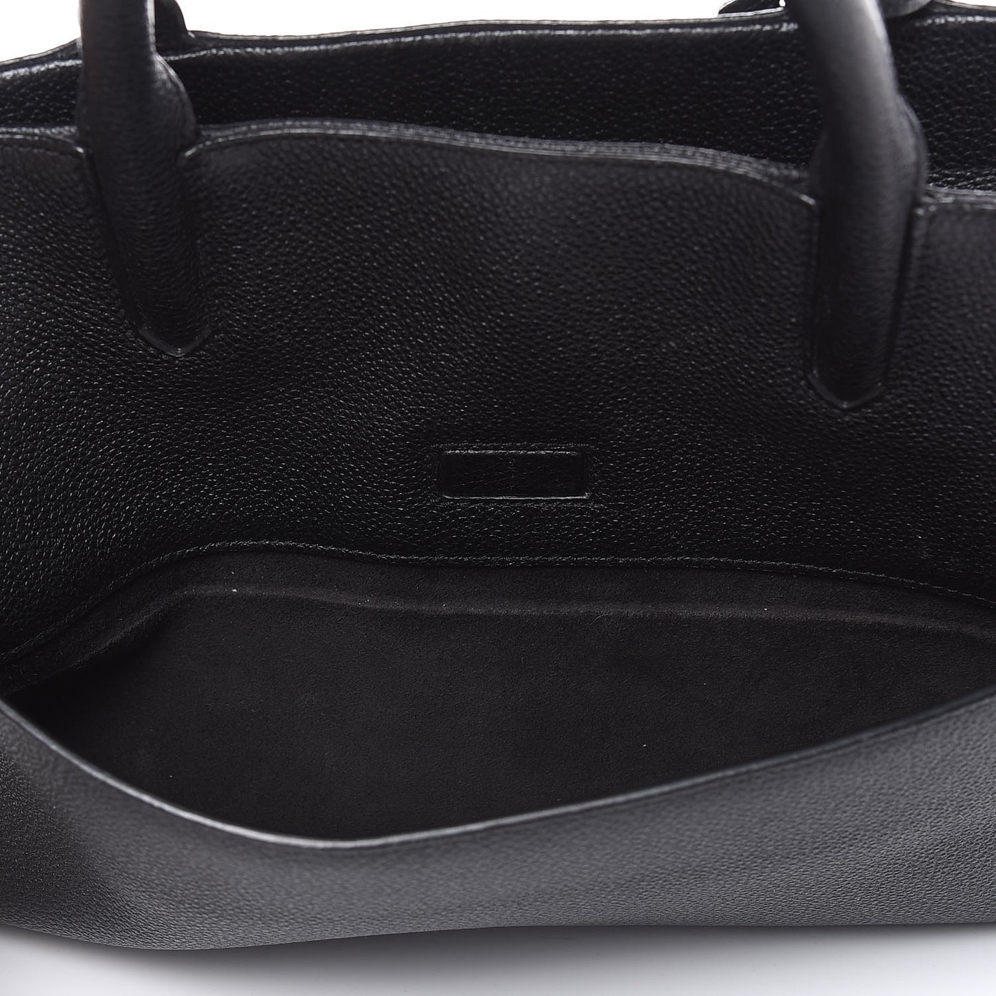 Grained Calfskin Small Cabas Rive Gauche Black